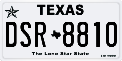 TX license plate DSR8810