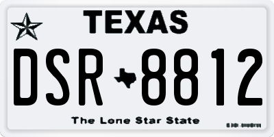 TX license plate DSR8812