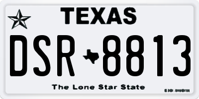 TX license plate DSR8813
