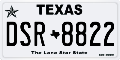 TX license plate DSR8822