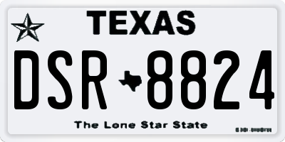 TX license plate DSR8824