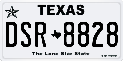 TX license plate DSR8828