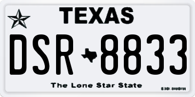 TX license plate DSR8833