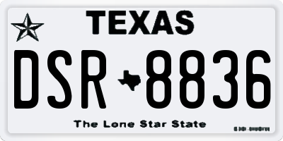 TX license plate DSR8836