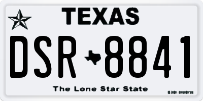 TX license plate DSR8841