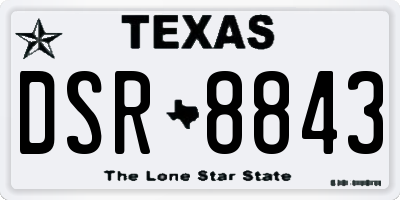 TX license plate DSR8843
