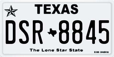 TX license plate DSR8845