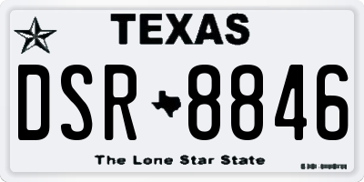 TX license plate DSR8846