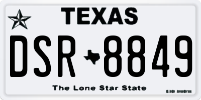 TX license plate DSR8849