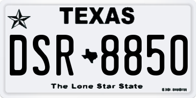 TX license plate DSR8850