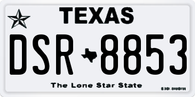 TX license plate DSR8853