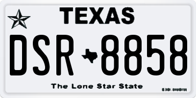 TX license plate DSR8858
