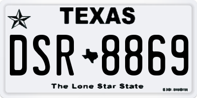 TX license plate DSR8869