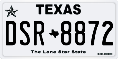 TX license plate DSR8872