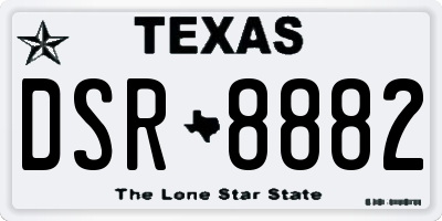 TX license plate DSR8882
