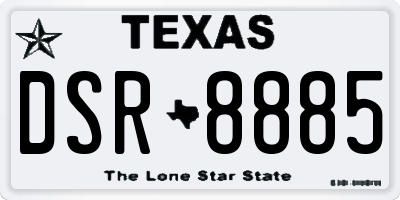 TX license plate DSR8885