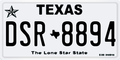 TX license plate DSR8894