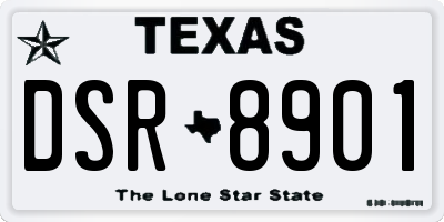 TX license plate DSR8901