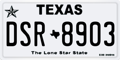 TX license plate DSR8903