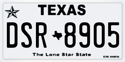 TX license plate DSR8905