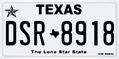 TX license plate DSR8918