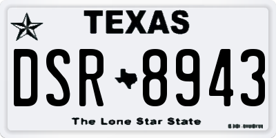 TX license plate DSR8943