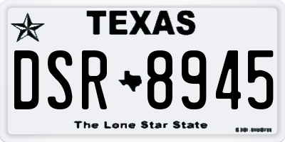 TX license plate DSR8945