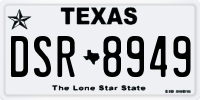 TX license plate DSR8949