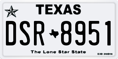 TX license plate DSR8951