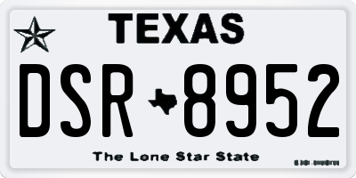 TX license plate DSR8952