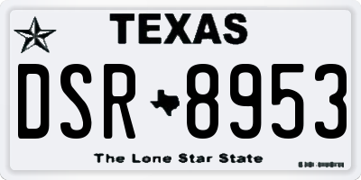 TX license plate DSR8953