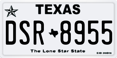 TX license plate DSR8955