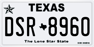 TX license plate DSR8960