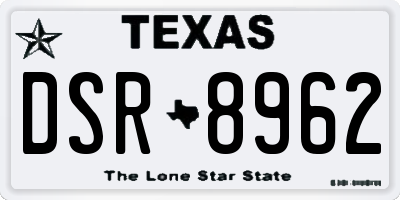 TX license plate DSR8962