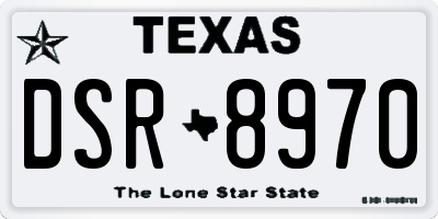 TX license plate DSR8970