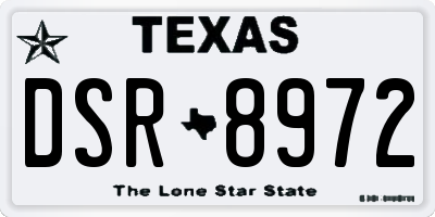 TX license plate DSR8972