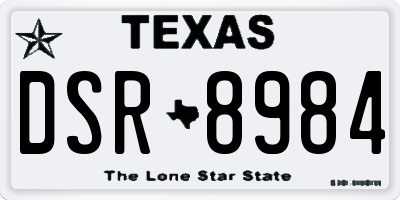 TX license plate DSR8984