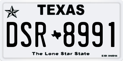 TX license plate DSR8991