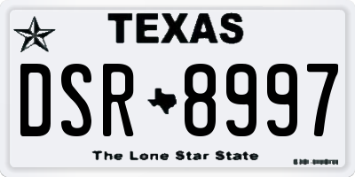 TX license plate DSR8997