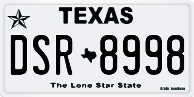 TX license plate DSR8998
