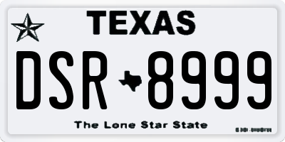 TX license plate DSR8999