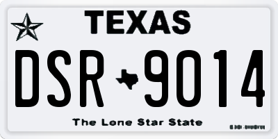 TX license plate DSR9014