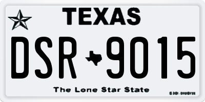 TX license plate DSR9015