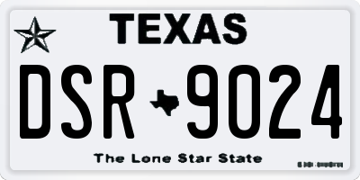 TX license plate DSR9024