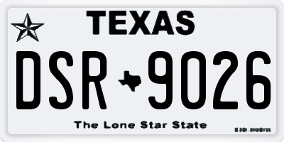 TX license plate DSR9026
