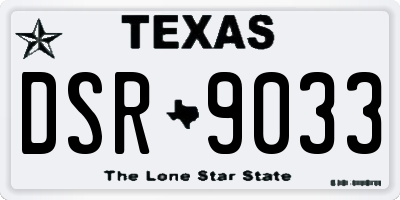 TX license plate DSR9033