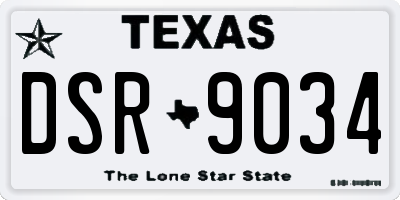 TX license plate DSR9034