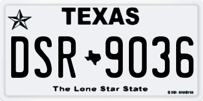 TX license plate DSR9036