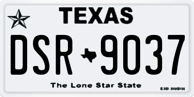 TX license plate DSR9037