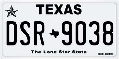 TX license plate DSR9038
